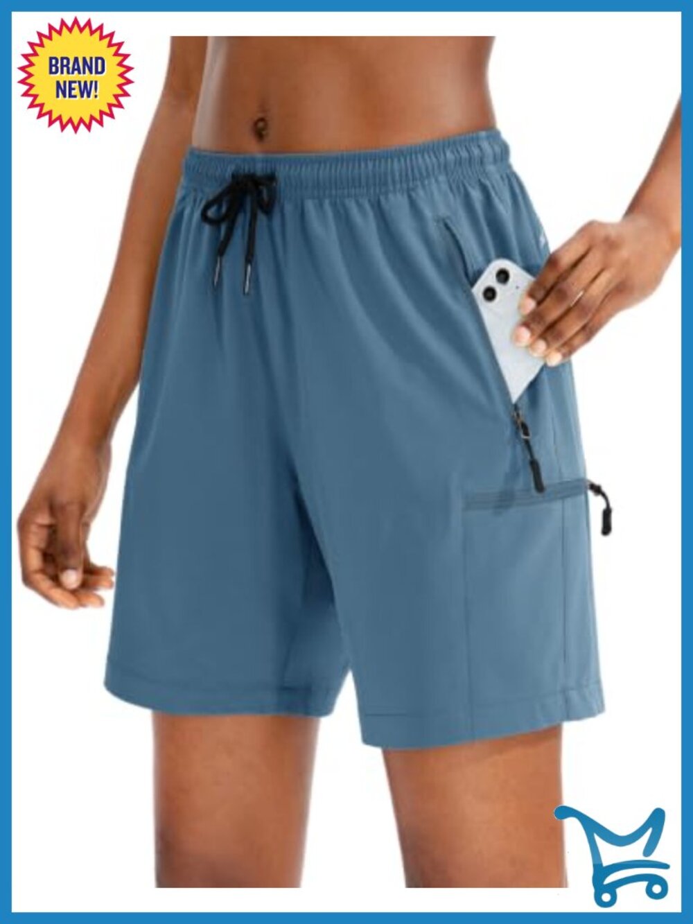 SANTINY Women's Hiking Cargo Shorts 7'' Inseam UPF 50+ Quick Dry